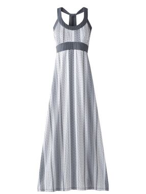 prAna Cali Racerback Maxi Dress Women’s Charcoal Carnivale Medium Striped